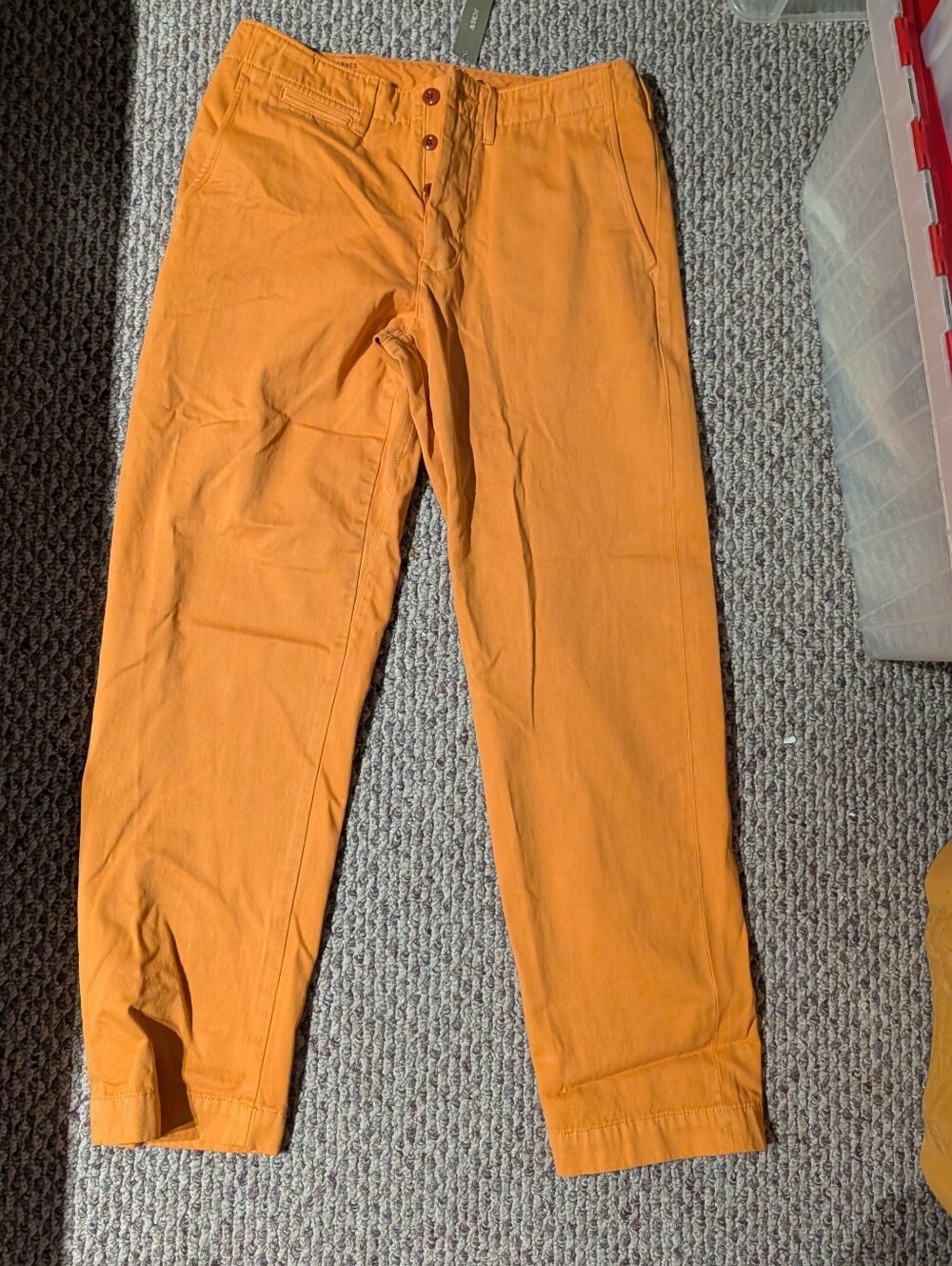 J. Crew Wallace & Barnes Selvedge Officer's Chino Orange 30x32